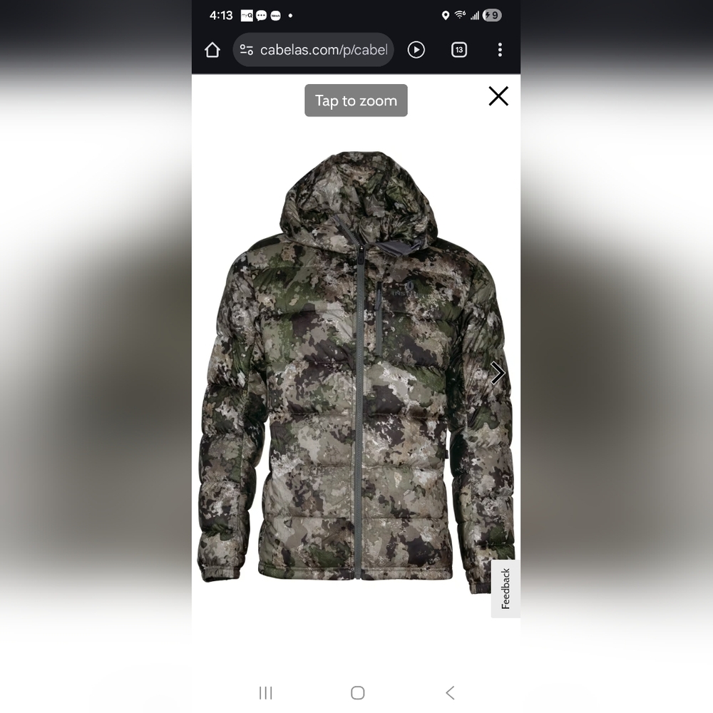 Cabela's Instinct Super-Warm Puffy Jacket Size Large